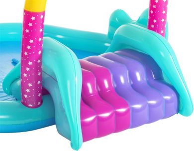 Bestway, Magiczny Jednorożec, wodny plac zabaw ze zjeżdżalnią, basen dmuchany, 274-198-137 cm