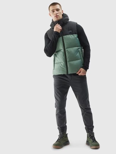 Bezrękawnik męski z kapturem, khaki, 4F