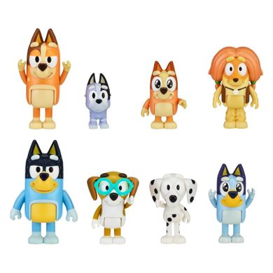 Bluey, rodzinka, figurki, 8 szt.