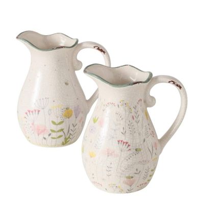 Boltze Home, wazon ceramiczny typu dzbanek, Florina, biały, wys. 18 cm