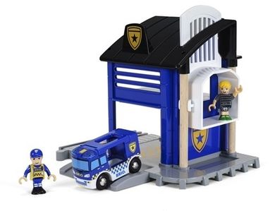 Brio World, Komisariat policji, zabawka drewniana, zestaw z figurkami