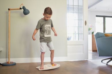 BS Toys, drewniana deska balansująca z kulkami XL, 48 cm