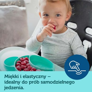 Canpol babies, Miś, talerzyk silikonowy z przyssawką, turkusowy