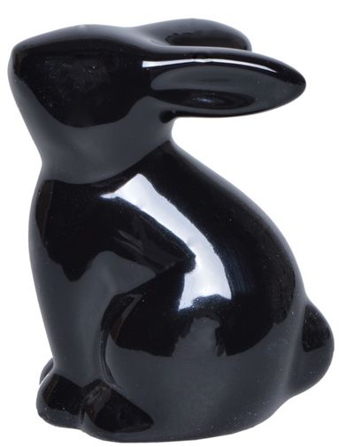 Ceramiczny królik mały, czarny,