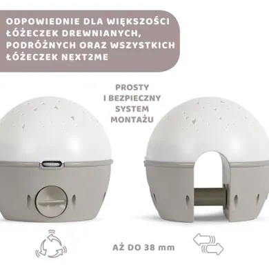 Chicco, First Dreams, Next2stars, projektor na łóżeczko z muzyką klasyczną, uspokajacz, czujnik płaczu, beżowy