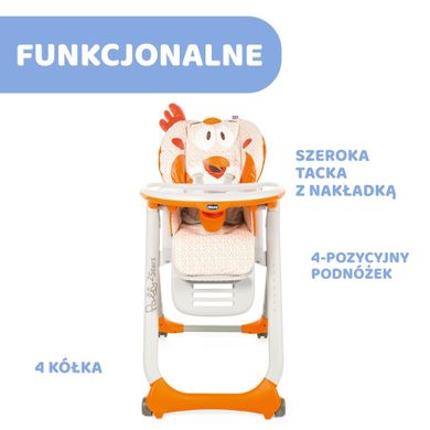 Chicco, Polly 2 Start, krzesełko do karmienia, Francy Chick