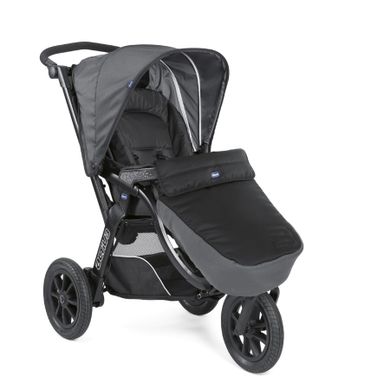 Chicco, Trio Activ3, wózek głęboko-spacerowy + pasy do mocowania gondoli, Iron