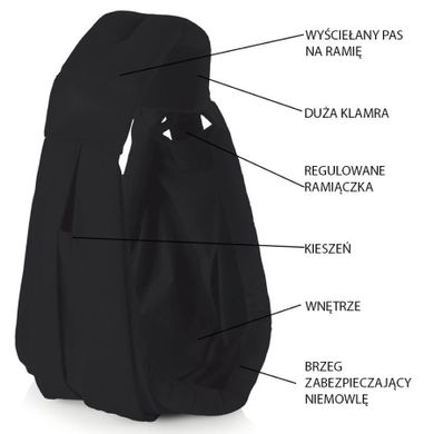 Chusta ergonomiczna do noszenia dziecka, czarna