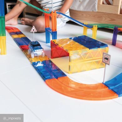 Cleverclixx, Race Track Add-on Curves Intense, klocki magnetyczne, 15 elementów