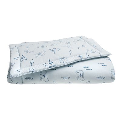 Cool Club, 2-częściowy komplet pościeli chłopięcej z wypełnieniem, Blue Indian Adventure, poduszka, kołderka 100-135cm