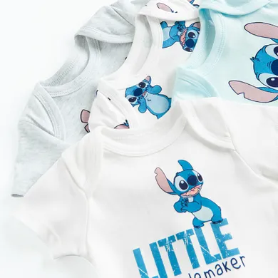 Cool Club, Body chłopięce z krótkim rękawem, mix, Lilo i Stitch, zestaw, 4 szt.