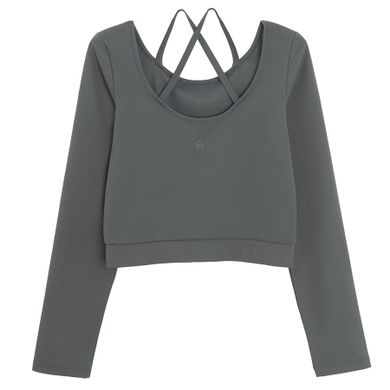 Cool Club, Komplet dziewczęcy, Bluzka z długim rękawem, crop top, Spódnica tenisowa z szortami, szary