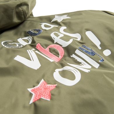 Cool Club, Parka zimowa dziewczęca, zielona, Good vibes only