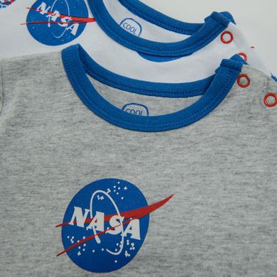Cool Club, Rampers chłopięcy, bawełna organiczna, mix, NASA, zestaw, 2 szt.