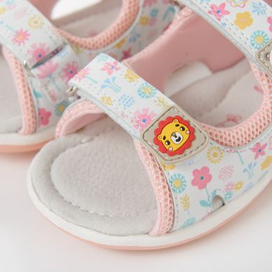 Cool Club, Sandały dziewczęce, pachnące, biało-różowe, skórzana wkładka, Fisher-Price