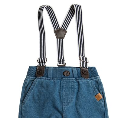 Cool Club, Spodnie chłopięce z szelkami, niebieskie, denim