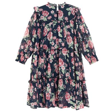 Cool Club, Sukienka dziewczęca z długim rękawem, granatowa