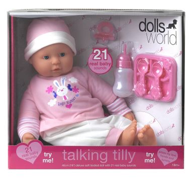 Dolls World, Lalka interaktywna, Bobas "Talking Tilly", 46 cm