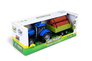 Dumel, Agro Pojazdy, traktor z przyczepą, niebieski
