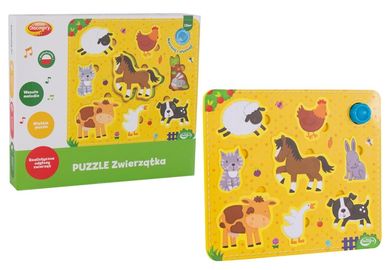 Dumel Discovery, zwierzątka, miękkie puzzle dźwiękowe