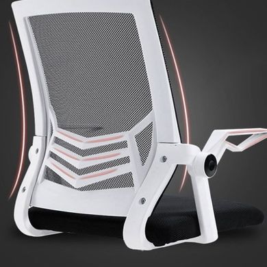 Ergonomiczny obrotowy fotel biurowy, z siatki, biało-czarny