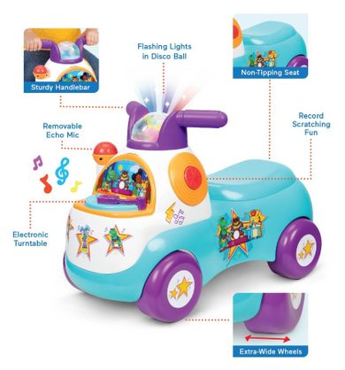 Fisher-Price, jeździk disco, niebieski