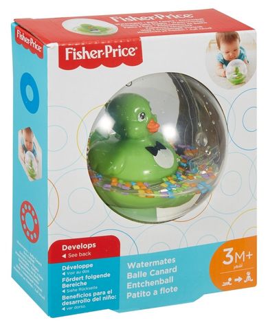 Fisher-Price, kąpielowa kaczuszka w kuli, zielona