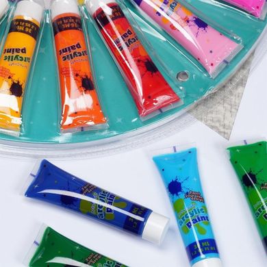 Free & Easy, farby akrylowe z paletką, 36 ml, 19 elementów