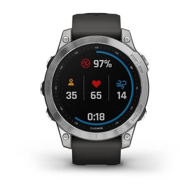 Garmin, zegarek Fenix, 7 Standard Edition, 47 Mm Silver, Graphite Band