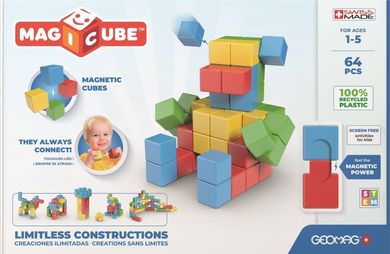 Geomag, Magicube, Try me, klocki magnetyczne, 64 elementy