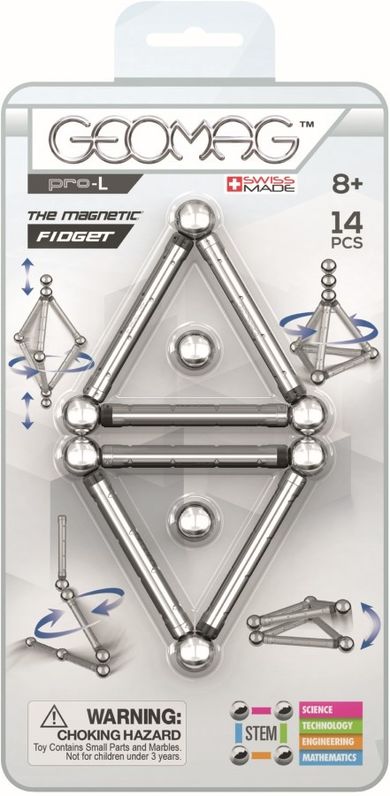 Geomag, Pro-L, Fidget, konstrukcyjne klocki magnetyczne, 14 elementów