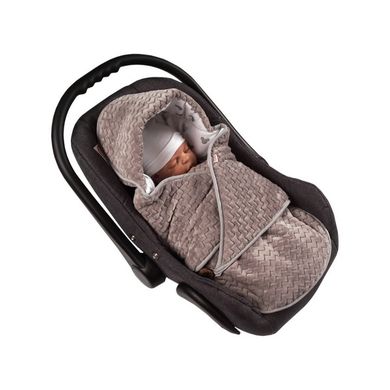 Glück Fashion, wielofunkcyjny śpiworek do fotelika, minky, szary, 75-35 cm