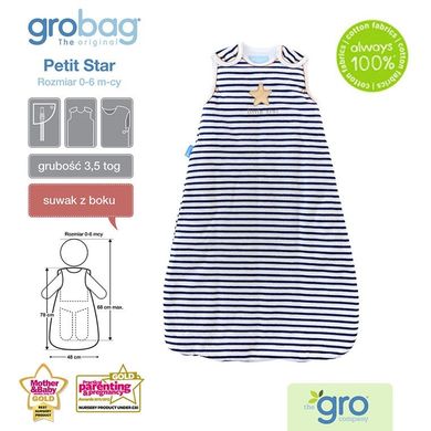 Gro Company, Grobag Petit Star, śpiworek zimowy, grubość 3,5 tog, 0-6m