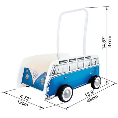 Hape, Volkswagen, T1, chodzik klasyczny, drewniany, niebieski