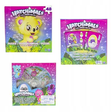 Hatchimals, zestaw gier familijnych z puzzlami