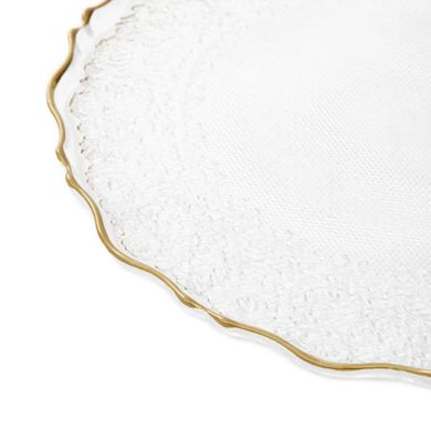 Homla, Lisala, talerz, transparentny ze złotą obwódką, 28 cm