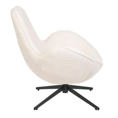 Homla, Lunaire, Fotel obrotowy w tkaninie Teddy Boucle beżowy, 86-76-87 cm, 872124