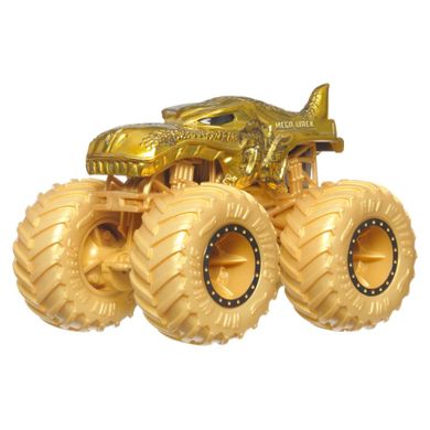 Hot Wheels, Monster Trucks, Mega Wrex, złoty pojazd, skala 1:64