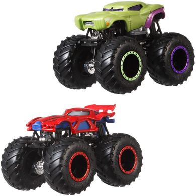 Hot Wheels, Monster Trucks, Spider-Man vs Hulk, zestaw 2 aut