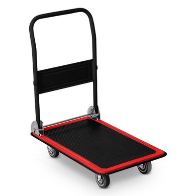 Humberg, wózek transportowy platformowy, czarno-czerwony