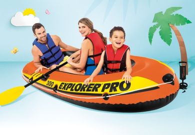 Intex, Explorer PRO 300, ponton, z wiosłami i pompką, 244-117-36 cm