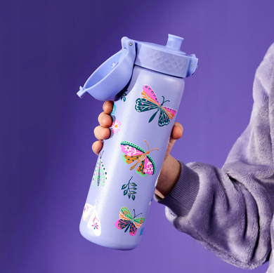 Ion8, Motyle, bidon termiczny, próżniowy termos z ustnikiem, fioletowy, 500 ml