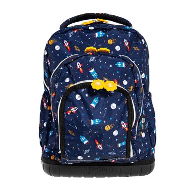 Kayokki, Plecak szkolny na kółkach i termiczny lunchbox, zestaw, granatowy, kosmos