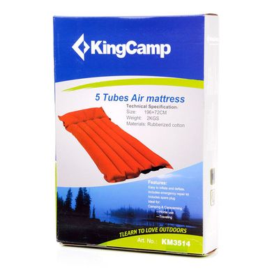 King Camp, materac gumowy 5-cio tubowy, 1 osobowy