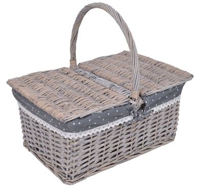 Koszyk wiklinowy prostokątny, otwierany, 31-45-42 cm