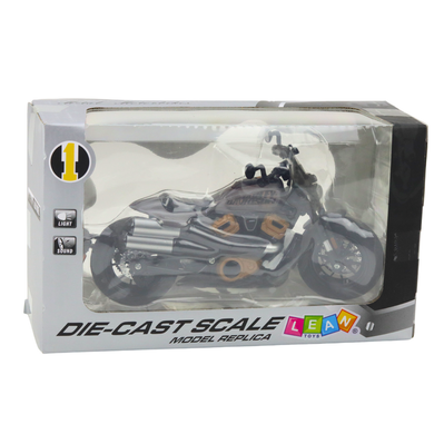 Lean Toys, Chopper, motocykl, pojazd interaktywny, czarno-szary, 1:12