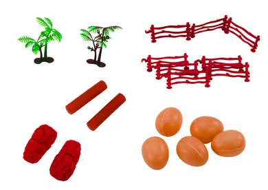 Lean Toys, Dinozaury, zestaw figurek w pojemniku, 45 elementów