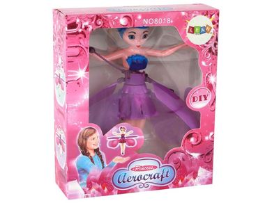 Lean Toys, magiczna wróżka, latająca lalka, sterowanie dłonią, fioletowa