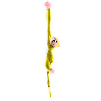 Lean Toys, małpka, maskotka interaktywna, żółta, 80 cm