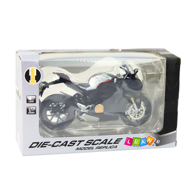 Lean Toys, motocykl, pojazd interaktywny, metalowy, czarny, 1:12